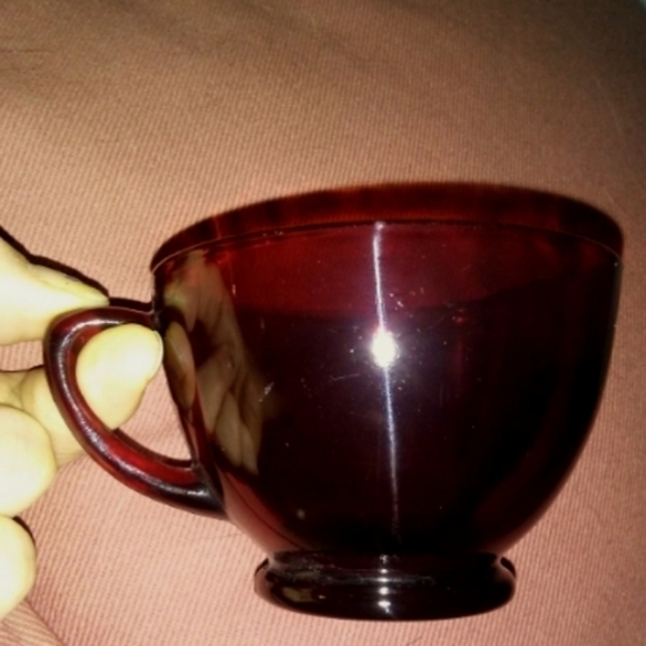 Royal Ruby Red Vintage Glass Punch Tea Cup Anchor Hocking Coffee Teacup Cafecore - Picture 2 of 9